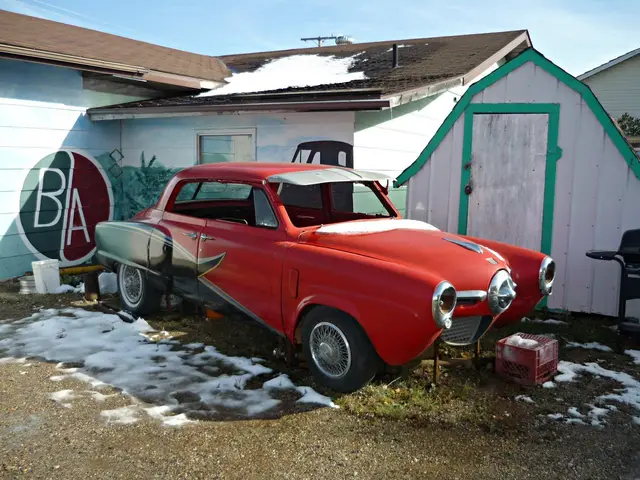 Vintage red Studebaker hot rod project in Wapella